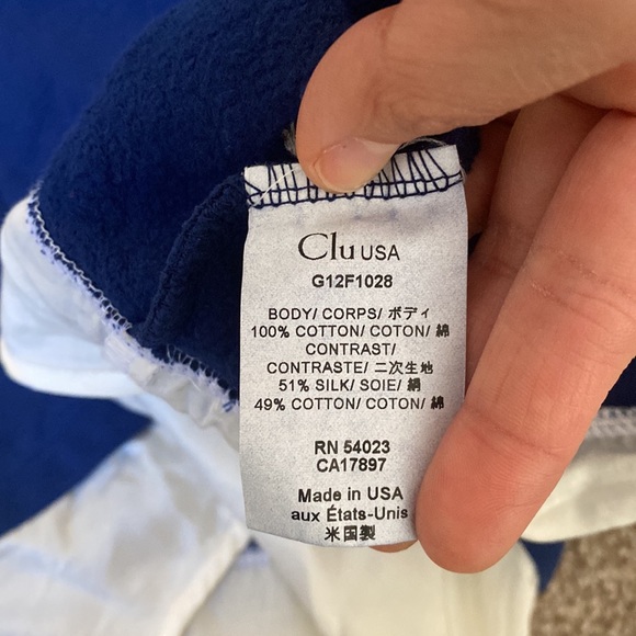 CLU USA Women’s Blue Layered Sweater Top Size L NWOT - Picture 7 of 11